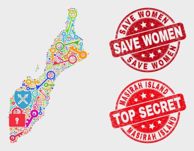 Passkey Masirah Adası Haritası ve Çizik Kadın Damgası Beste