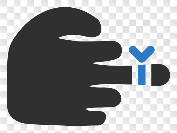 Icône de blessure de doigt de main vectorielle sur fond transparent d'échecs — Image vectorielle