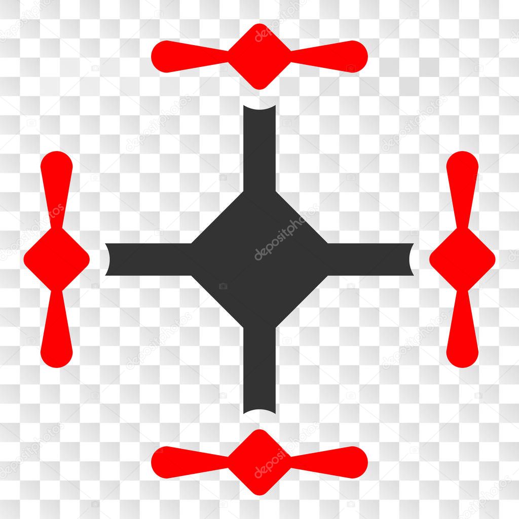 Vector Quadcopter Icon on Chess Transparent Background