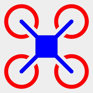 Beyaz Arka Plan üzerinde Raster Quadcopter Simgesi