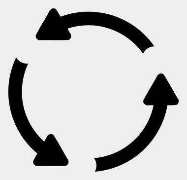 Beyaz Arka Plan da Raster Döndürme Hareket Simgesi