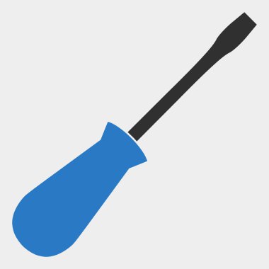 Beyaz Arka Plan üzerinde Raster Tornavida Simgesi