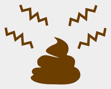 Raster Smelly Shit Icon on White Background