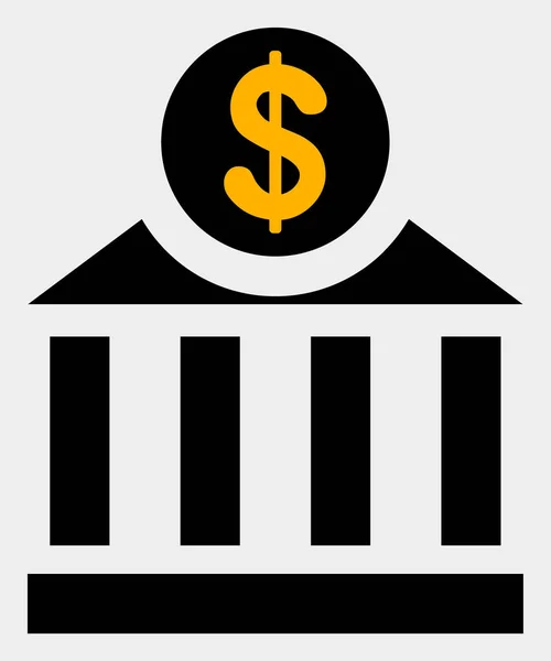 Raster Dollar Bank Icon on White Background — Stock Photo, Image