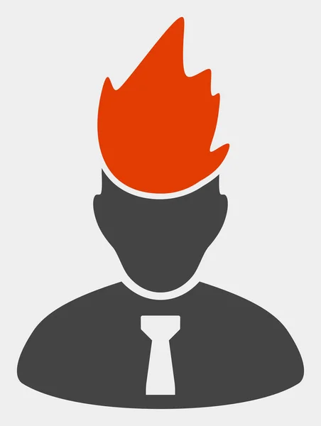 Raster Flamed Manager ikon på vit bakgrund — Stockfoto