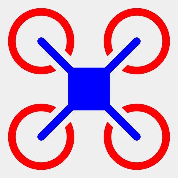 Raster Quadcopter Icon on White Background — Stock Photo, Image