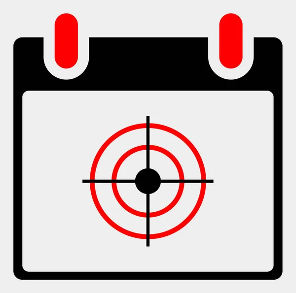 Raster Target Calendar Page Icon on White Background — Stock Photo, Image