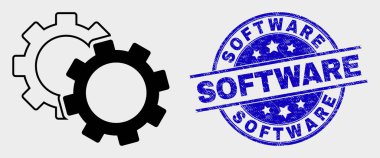 Vektör Dişliler Simge ve Sıkıntı Yazılım Seal