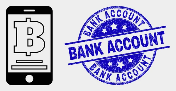 Vector Mobile Bank Ícone e Grunge conta bancária Marca d 'água — Vetor de Stock