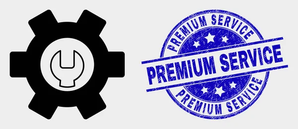 Wektor opcje naprawy ikona i porysowany pieczęć usługi Premium — Wektor stockowy