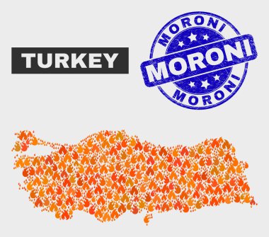 Wildfire Mozaik Türkiye Haritası ve Çizik Moroni Damgası