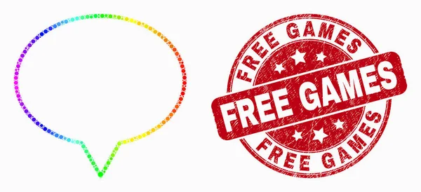 Vector Spectral Dot Banner Globo Icono y angustia Juegos Gratis Watermark — Vector de stock