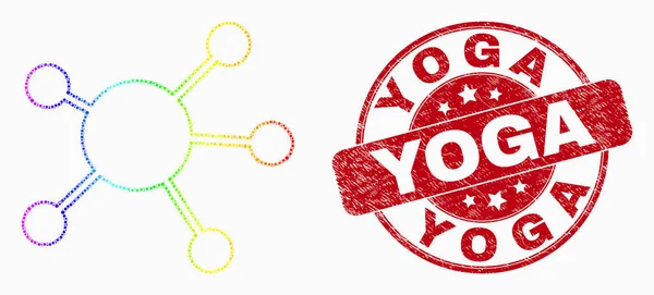Εικονίδιο συνδέσμων για το είδωλο του κόμβου και την σφραγίδα Yoga — Διανυσματικό Αρχείο