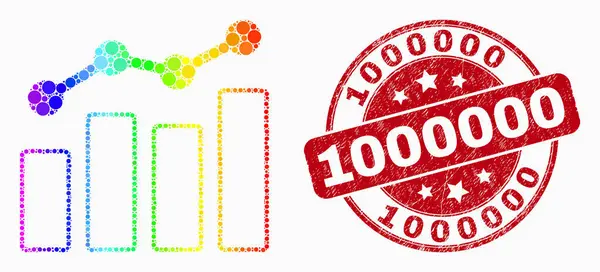 벡터 스펙트럼 픽셀 트렌드 차트 아이콘과 고민 1000000 워터 마크 — 스톡 벡터