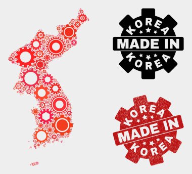 Mozaik Kore Şanzıman Malzemeleri ve Grunge Damgası Haritası