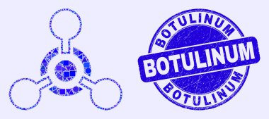 Mavi Çizik Botulinum Mühür ve Zehirli Sinir Ajanı Mozaiği
