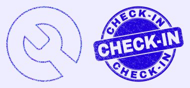 Mavi Tehlike Kayıt Mührü ve Tamir Anahtarı Mozaiği