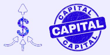 Mavi Grunge Sermaye Mührü ve Ödeme Toplayıcı Mozaiği