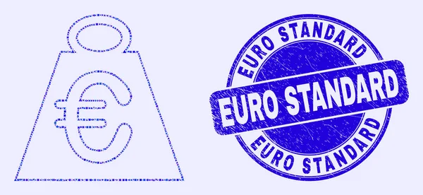 Blue Distress Euro Standard Stamp and Euro Mass Mosaic — Stock Vector