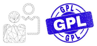 Mavi Grunge GPL Mühür Mührü ve Web Gövdesi Kullanıcıları