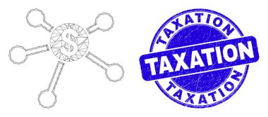 Mavi Grunge Vergi Mührü ve Ağ Doları Bağlantıları