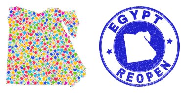 Mısır Haritasının Yeniden Açılışı Mozaik ve Çizilmiş Mühür