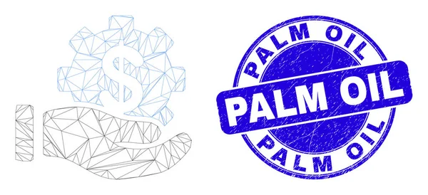 Blue Grunge Palm Oil Seal and Web Carcass Financial Service Offer Hand — стоковий вектор