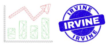 Mavi Çizik Irvine Damgası ve Web Ağ Trend Çizelgesi