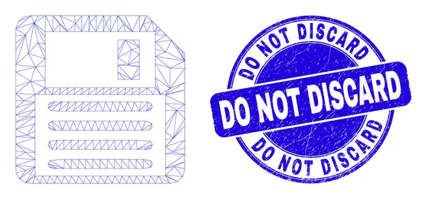 Grunge bleu Ne jetez pas le timbre et la disquette Web Mesh — Image vectorielle