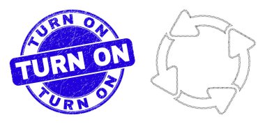 Mavi Grunge Mühür ve Web Ceset Dolaşım Oklarını Açtı