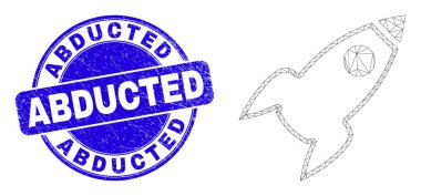 Mavi Grunge Mühür ve Web Ağ Roketi Kaçırıldı