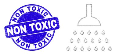 Mavi Çizik Toksik Olmayan Damga ve Web Gövdesi Duşu