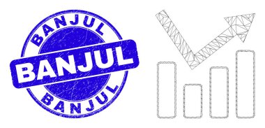 Mavi Grunge Banjul Mühür ve Web Ağ Trend Çizelgesi