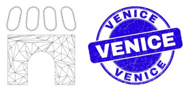 Mavi Çizik Venedik Damgası ve Web Ağ Binası