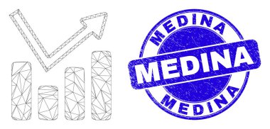 Mavi Tehlike Medine Mührü ve Web Ağları Grafik Çizelgesi