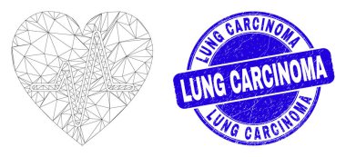 Mavi Tehlike Akciğer Karsinom Damgası ve Web Gövdesi Kalp Darbesi