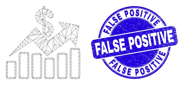 ( 영어 ) Blue Grunge False positive Seal and Web Carcass Sales Trend Charts — 스톡 벡터