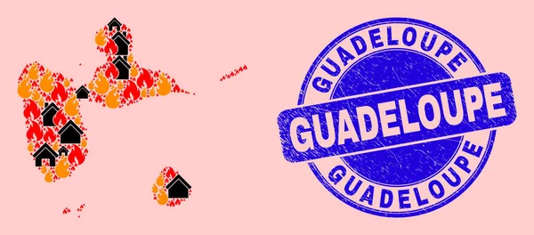 Guadeloupe Yangın ve Gayrimenkul ve Tehlike Mührü Mozaiği Haritası