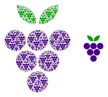 Kişisel Simgelerin Üzüm Çileği Mozaiği