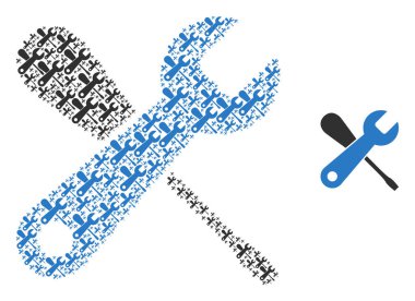 Kişisel Simgelerin Hizmet Araçları Mozaiği