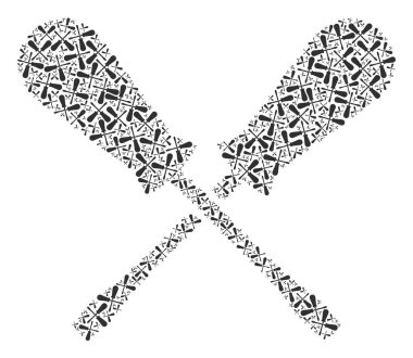 Özyineleme Ögelerinin Tornavidaları çapraz Vektör Mozaiği