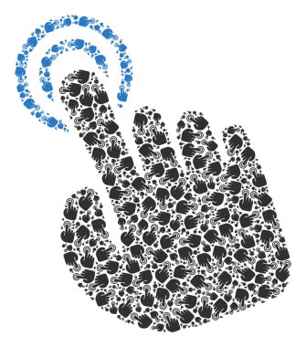 Kendinden Fraktal Ögelerin El Baskısı Vektör Bileşimi