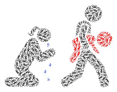 Çocuk Adaleti ve Özyineleme Simgeleri Ana Vektör Kolajı