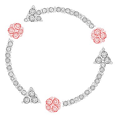 Kendini yineleme simgelerinin Döndürme Okları Vektör Bileşimi