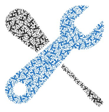 Özyineleme Simgelerinin Servis Araçları Vektörü Mozaiği