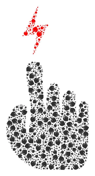 Kendinden Fraktal Simgelerin Elektronik El Vektör Bileşimi