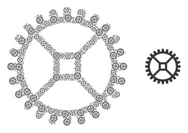 Öz Ögelerin Saat Dişli Fraktal Kolajı