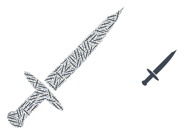 Ножа рекурсивний колаж іконок — стоковий вектор