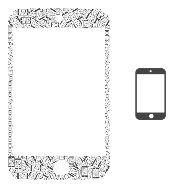 Smartphone Fractal Mosaïque d'icônes de soi — Image vectorielle
