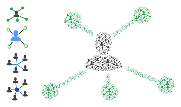 Enlaces de usuario Collage fractal de artículos de uno mismo — Vector de stock